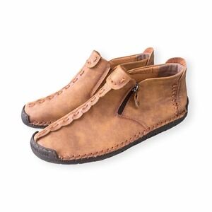 OOO 3 Dot Unisex Boho Moccasin Side Zip Booties US10 UK43